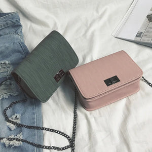 Square Cloth Pattern Mini Bag Turn Lock Female Handbag