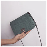 Square Cloth Pattern Mini Bag Turn Lock Female Handbag