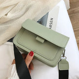 Vintage Women Messenger Bag Wide Strap Crossbody Handbag