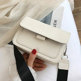 Vintage Women Messenger Bag Wide Strap Crossbody Handbag