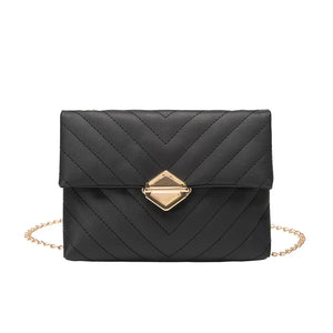 Women Messenger Bag Lingge Embroidery Shoulder Bag Chain Crossbody Bags
