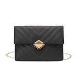 Women Messenger Bag Lingge Embroidery Shoulder Bag Chain Crossbody Bags