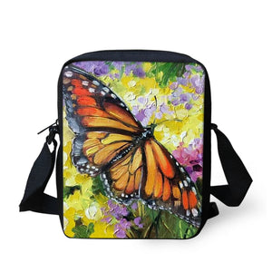Butterfly Vintage Messenger Bag Mini Shoulder Bag for Kids