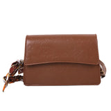 Small Square Leather Print Crossbody Messenger Bag