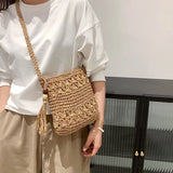 Women Messenger Bags Hollow Out Woven Single Shoulder Bag