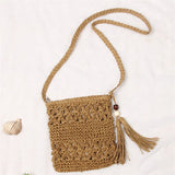 Hollow Out Woven Shoulder Crossbody Bag for Women