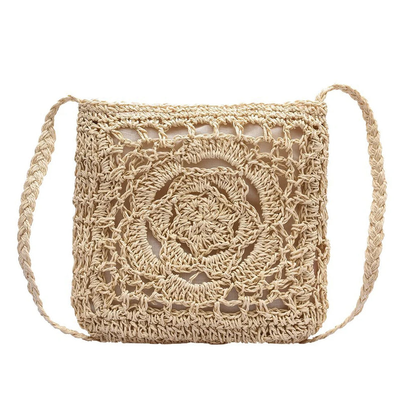 Women Messenger Bags Hollow Out Woven Single Shoulder Bag