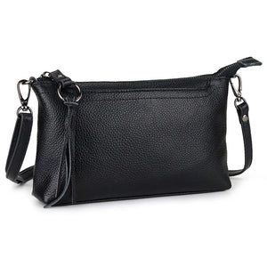 Leather Crossbody Bag Tassels Small Shoulder Bag for Women