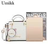 Women Messenger Bags PU Leather Shoulder Handbags with Purse Cat