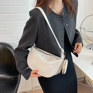 Women Messenger Bags PU Leather Shoulder Handbags Crossbody Sling with Purse