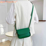 Small Leather Shoulder Crossbody Bag for Women Flap Pocket Satchel