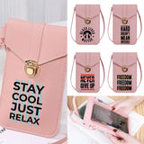 Touch Screen Phone Bag Leather Wallet Card Holder Coin Purse Shoulder Pack