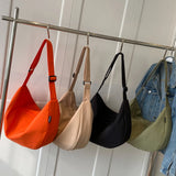 Casual Crossbody Handbag for Women Large Capacity Solid Color Messenger Bag
