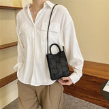 Women Messenger Phone Bag PU Leather Handbag with Short Handle
