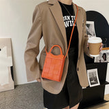 Women Messenger Phone Bag PU Leather Handbag with Short Handle