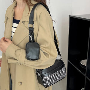 Women Messenger Pouch 2 in 1 Shoulder Bag Leather Combo Set