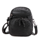 Soft Leather Shoulder Bag Retro Multi-Layer Large-Capacity Mobile Phone Bag