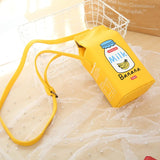 Women Milk Box Cartoon Shoulder Bag Girls Crossbody Bags Phone Bag