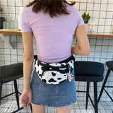 Cow Print Waist Bag Fanny Pack Pouch Sport Belt Hip Chest Crossbody Purse