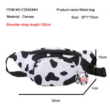 Cow Print Waist Bag Fanny Pack Pouch Sport Belt Hip Chest Crossbody Purse