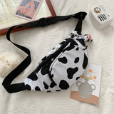 Cow Print Waist Bag Fanny Pack Pouch Sport Belt Hip Chest Crossbody Purse