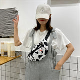 Cow Print Waist Bag Fanny Pack Pouch Sport Belt Hip Chest Crossbody Purse