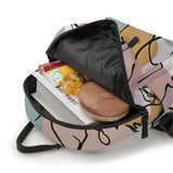 Abstract Line Face Printed Mini Backpack Multicolour School Bag