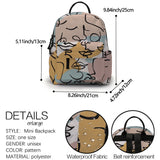 Abstract Line Face Printed Mini Backpack Multicolour School Bag