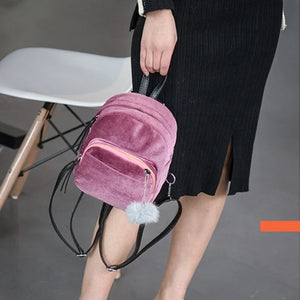Corduroy Mini Backpack Crossbody Bag for Women