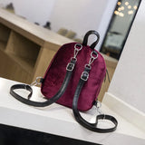 Corduroy Mini Backpack Crossbody Bag for Women
