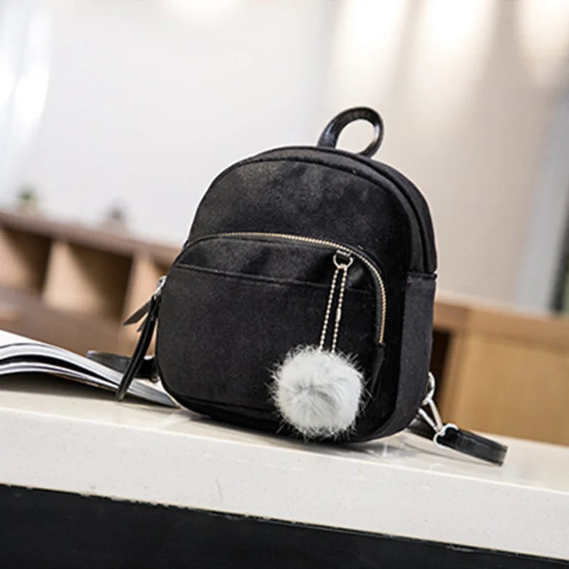 Corduroy Mini Backpack Crossbody Bag for Women