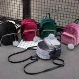 Corduroy Mini Backpack Crossbody Bag Girl Shoulder Purse Style Female Bags