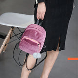 Women Mini Backpack Corduroy Small Crossbody Bag For Girl Striped