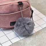 Corduroy Crossbody Backpack Striped Soft Fabric Shoulder Bag for Teen Girl
