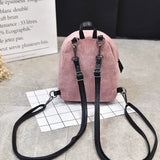 Corduroy Crossbody Backpack Striped Soft Fabric Shoulder Bag for Teen Girl