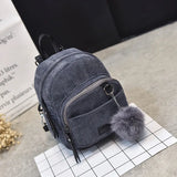 Corduroy Crossbody Backpack Striped Soft Fabric Shoulder Bag for Teen Girl