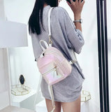 Women Mini Leather Backpack for Teenagers Girl School