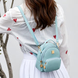 Women Mini Backpack PU Leather Shoulder Crossbody Bag Ladies Phone Pouch Pack