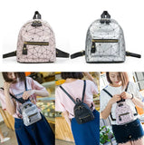 Women Mini Backpack Lot Girls Geometry Bag PU Leather Backpack
