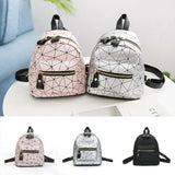 Women Mini Backpack Lot Girls Geometry Bag PU Leather Backpack