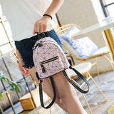 Women Mini Backpack Lot Girls Geometry Bag PU Leather Backpack