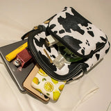 Cow Pattern Mini Backpack Casual Student Bookbag