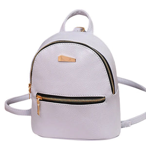 Women Mini Backpack Pu Leather College School Rucksack