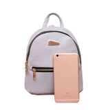 Mini PU Leather Backpack Solid Shoulder Bag for Women