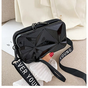 Women Mini Box Bags Uneven Surface Handbag Waterproof Makeup Storage Bag