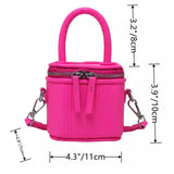 Women Mini Leather Crossbody Tote With Short Handle Shoulder Bag
