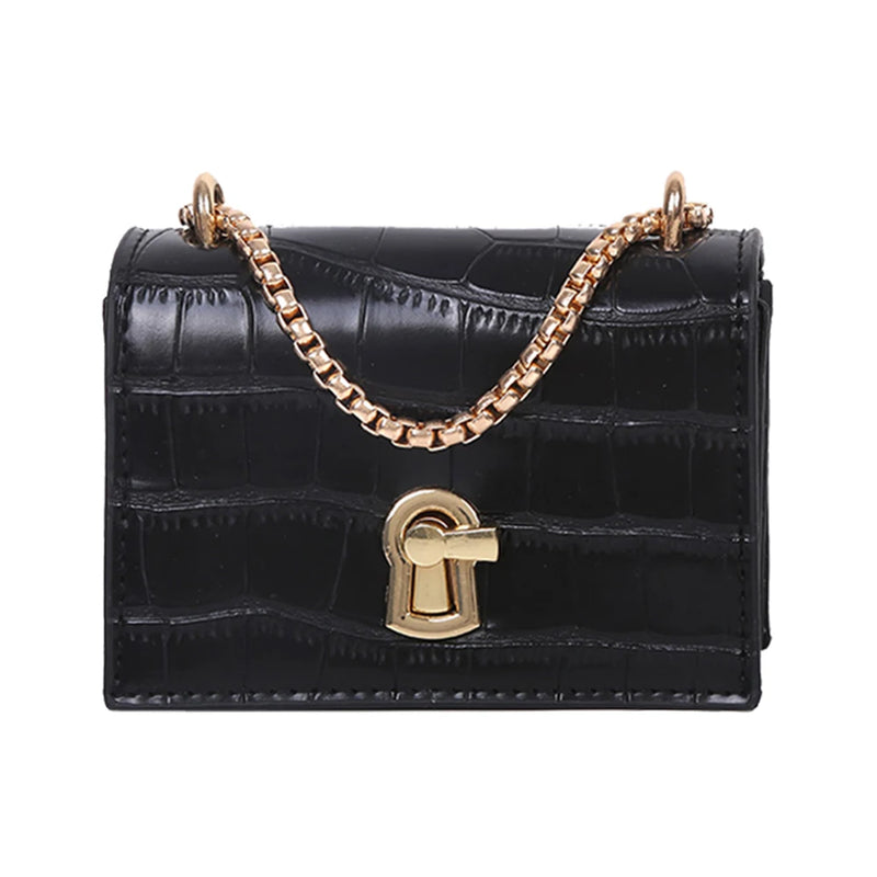 Women Mini Chain Shoulder Bags Lady PU Leather Casual Messenger Crossbody Bag