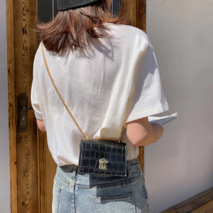 Women Mini Chain Shoulder Bags Lady PU Leather Casual Messenger Crossbody Bag