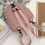 Corduroy Crossbody Backpack Preppy Style Student Small School Shoulder Bag