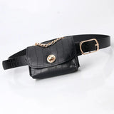 Women Mini Envelope Waist Bag PU Leather Clutch Cell Phone Purse